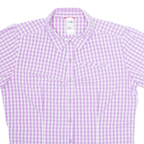 THE NORTH FACE Womens Shirt Purple Nylon Check XL