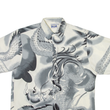 KEEP FUN Mens Shirt Grey Crazy Pattern M