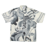 KEEP FUN Mens Shirt Grey Crazy Pattern M