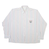 LA GRENOUILLE Mens Shirt White Striped Long Sleeve XL