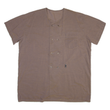 JUICY COUTURE Mens Plain Shirt Brown Silk 2XL