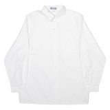 KEEP FUN Mens Plain Shirt White Long Sleeve S
