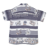 Mens Shirt Grey Viscose Crazy Pattern L