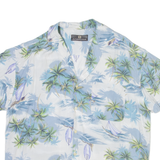 AUTHENTIC WEAR Mens Hawaiian Shirt Blue Floral S