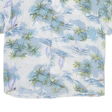 AUTHENTIC WEAR Mens Hawaiian Shirt Blue Floral S