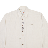 DONITEX Mens Plain Shirt Beige Long Sleeve L