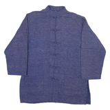 Mens Plain Shirt Blue Long Sleeve M