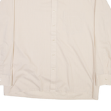 TOP SHIRT Mens Plain Shirt Beige Long Sleeve M