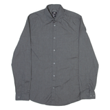 H&M Mens Plain Shirt Grey Long Sleeve S