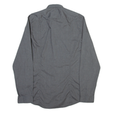 H&M Mens Plain Shirt Grey Long Sleeve S