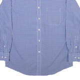 KIRKLAND Custom Fit Mens Shirt Blue Check Long Sleeve M