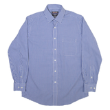 KIRKLAND Custom Fit Mens Shirt Blue Check Long Sleeve M