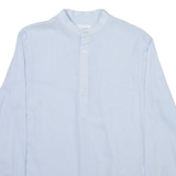 PIER ONE Mens Plain Shirt Blue Long Sleeve S