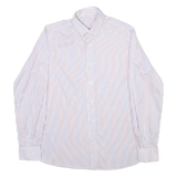 Mens Shirt White Striped Long Sleeve M