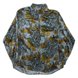 Womens Shirt Blue Crazy Pattern Long Sleeve M