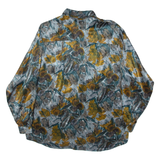 Womens Shirt Blue Crazy Pattern Long Sleeve M