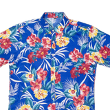 Mens Hawaiian Shirt Blue Floral S