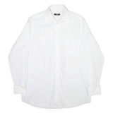 WALBUSCH Mens Plain Shirt White Long Sleeve M