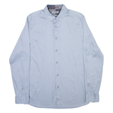 TED BAKER Mens Plain Shirt Blue Long Sleeve M