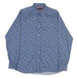 TED BAKER Mens Shirt Blue Floral Long Sleeve M