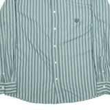 CHAPS Mens Shirt Green Striped Long Sleeve L