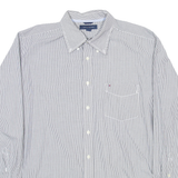 TOMMY HILFIGER Mens Shirt Black Striped Long Sleeve XL