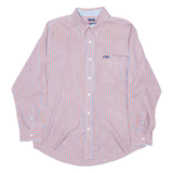 CHAPS Mens Shirt Red Striped Long Sleeve L