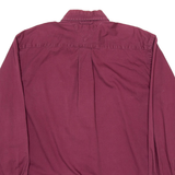 TOMMY HILFIGER Mens Plain Shirt Maroon Long Sleeve M