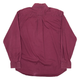 TOMMY HILFIGER Mens Plain Shirt Maroon Long Sleeve M