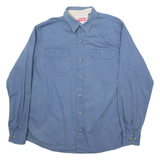 WRANGLER Mens Plain Shirt Blue Long Sleeve M