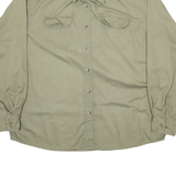 WRANGLER Mens Plain Shirt Green Long Sleeve 2XL