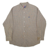 CHAPS Mens Shirt Green Gingham Long Sleeve 2XL