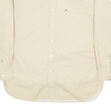 TOMMY HILFIGER Mens Plain Shirt Beige Long Sleeve L