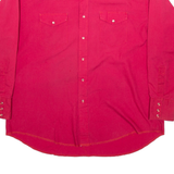 WRANGLER Mens Plain Shirt Red 90s Long Sleeve XL