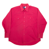 WRANGLER Mens Plain Shirt Red 90s Long Sleeve XL