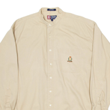 CHAPS Mens Plain Shirt Beige Long Sleeve L