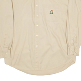 CHAPS Mens Plain Shirt Beige Long Sleeve L