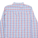 TOMMY HILFIGER Half Buttoned Mens Shirt Blue Check Long Sleeve S
