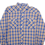 WRANGLER Mens Shirt Blue Check Long Sleeve M