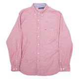 NAUTICA Mens Plain Shirt Red Long Sleeve L