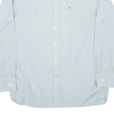 TOMMY HILFIGER Mens Shirt Green Pinstripe Long Sleeve XL