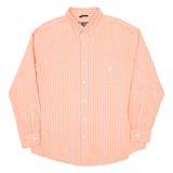 CHAPS Mens Shirt Orange Pinstripe Long Sleeve XL