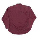 CHAPS Mens Plain Shirt Maroon Long Sleeve XL