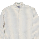 NAUTICA Mens Shirt Beige Pinstripe Long Sleeve L