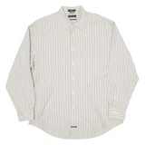 NAUTICA Mens Shirt Beige Pinstripe Long Sleeve L
