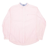 TOMMY HILFIGER Mens Plain Shirt Pink Long Sleeve L