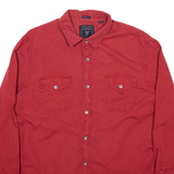 GUESS Mens Plain Shirt Red Long Sleeve L