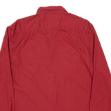 GUESS Mens Plain Shirt Red Long Sleeve L