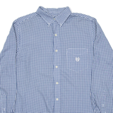 CHAPS Mens Shirt Blue Gingham Long Sleeve M