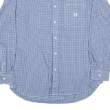 CHAPS Mens Shirt Blue Gingham Long Sleeve M